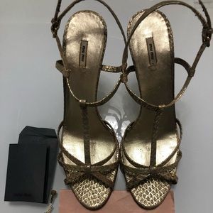 Original gold MIU MIU snakeskin sandals!